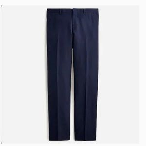 J Crew Ludlow Classic Suit Pants 100% Linen Navy Blue